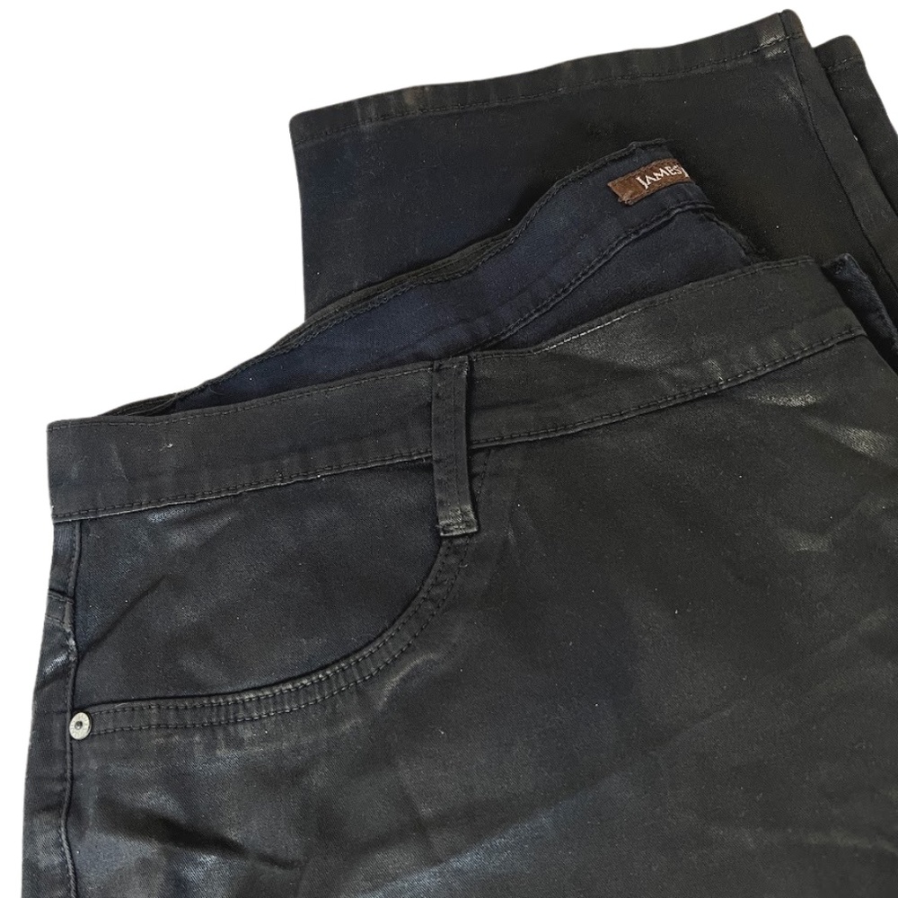 James Jeans Twiggy Z Coated Leather Like Skinny Blue/Black Size 24 NWT - Picture 9 of 16